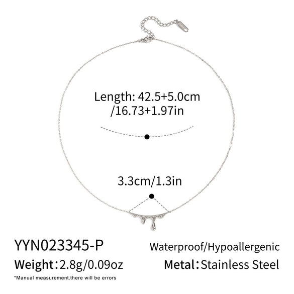 Wholesale Women's Waterdrop Irregular Pendant Necklace With 18K Real Gold Pvd Vacuum Plating In Casual Style