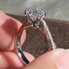Wholesale Women's Wedding Ring Copper Zircon Light Luxury Geometric Twisted Arm Snowflake Jewelry