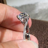 Wholesale Women's Wedding Ring Copper Zircon Light Luxury Geometric Twisted Arm Snowflake Jewelry