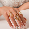 Wholesale Women's White Flower Ring In Titanium Steel With Vacuum Plating Non Fading High End Sense