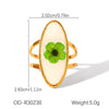 Wholesale Women's White Flower Ring In Titanium Steel With Vacuum Plating Non Fading High End Sense