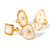 Wholesale Women's White Flower Ring In Titanium Steel With Vacuum Plating Non Fading High End Sense