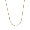 Wholesale Women's White Pearl Geometric Calendering Chain 18K Electroplated Necklace