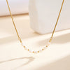 Wholesale Women's White Pearl Geometric Calendering Chain 18K Electroplated Necklace