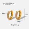 Wholesale Women's Whitegreen Zircon Earrings In Geometric Pattern 18K Gold Plated Stainless Steel With Electroplating