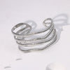 Wholesale Women's Wide Version Exaggerated High End Retro Geometric Irregular Stainless Steel Gold Plated Bracelet