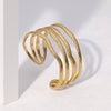 Wholesale Women's Wide Version Exaggerated High End Retro Geometric Irregular Stainless Steel Gold Plated Bracelet