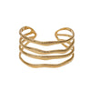 Wholesale Women's Wide Version Exaggerated High End Retro Geometric Irregular Stainless Steel Gold Plated Bracelet