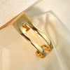 Wholesale Women's Wide Version Stainless Steel Gold Plated Smooth Simple Opening Vintage Geometric Bracelet