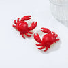 Wholesale Women's Zinc Alloy Animal Zodiac Marine Elements Red Crab Earrings Electroplated Old Money Style