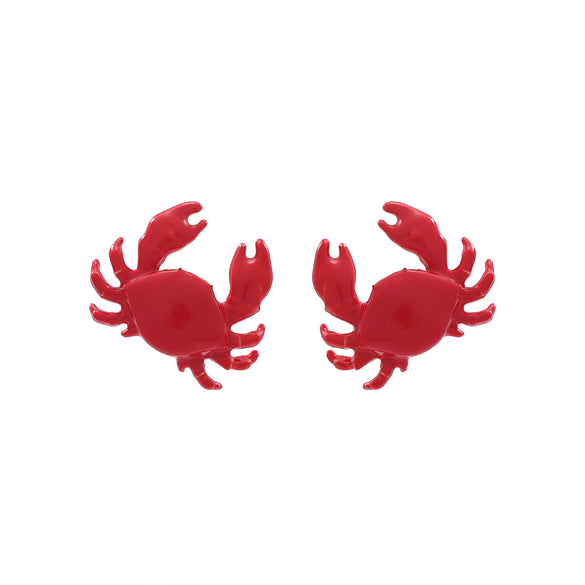 Wholesale Women's Zinc Alloy Animal Zodiac Marine Elements Red Crab Earrings Electroplated Old Money Style