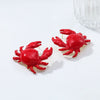 Wholesale Women's Zinc Alloy Animal Zodiac Marine Elements Red Crab Earrings Electroplated Old Money Style