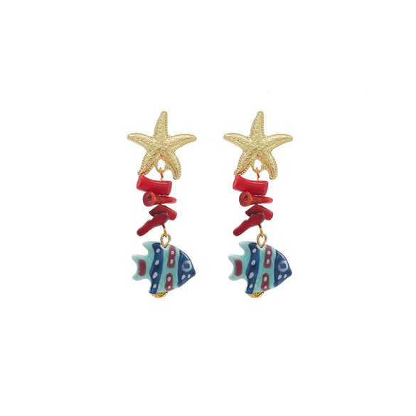 Wholesale Women's Zinc Alloy Animal Zodiac Style Electroplated Earrings
