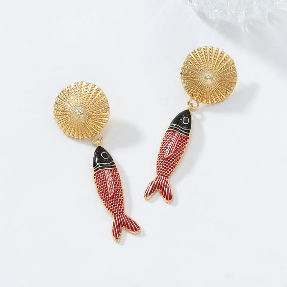 Wholesale Women's Zinc Alloy Animal Zodiac Style Electroplated Pendant Earrings