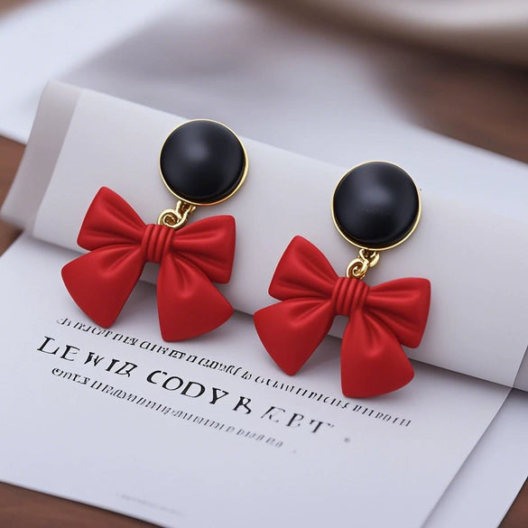 Wholesale Women's Zinc Alloy Bow Light Luxury Style Electroplated Earrings