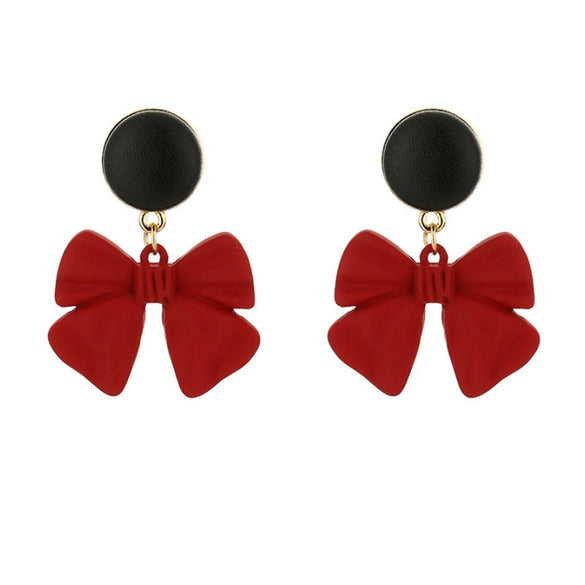 Wholesale Women's Zinc Alloy Bow Light Luxury Style Electroplated Earrings