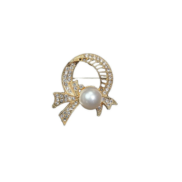Wholesale Women's Zinc Alloy Bow Shaped Brooch With Electroplating Design