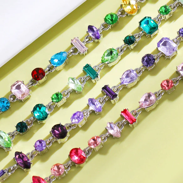 Wholesale Women's Zinc Alloy Bracelet With Geometric And Drop Shape Patterns Set With Diamonds