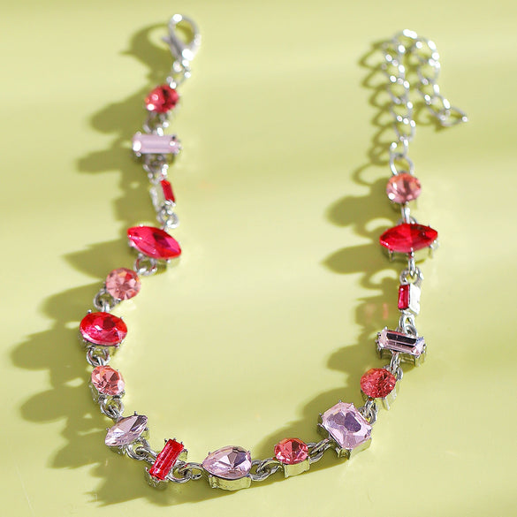 Wholesale Women's Zinc Alloy Bracelet With Geometric And Drop Shape Patterns Set With Diamonds