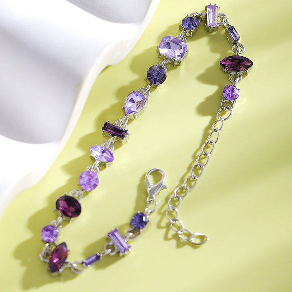 Wholesale Women's Zinc Alloy Bracelet With Geometric And Drop Shape Patterns Set With Diamonds