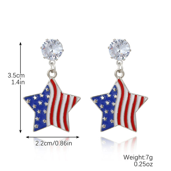 Wholesale Women's Zinc Alloy Earrings With Love Heart Star And Geometric Patterns Electroplated