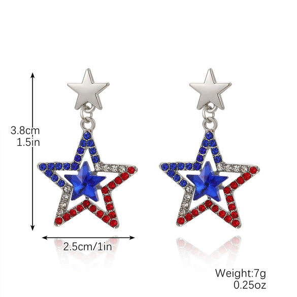 Wholesale Women's Zinc Alloy Earrings With Love Heart Star And Geometric Patterns Electroplated