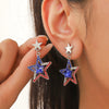 Wholesale Women's Zinc Alloy Earrings With Love Heart Star And Geometric Patterns Electroplated
