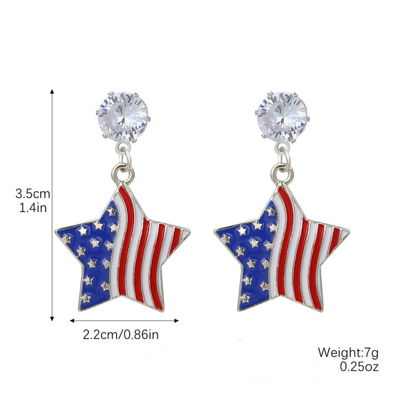 Wholesale Women's Zinc Alloy Earrings With Love Heart Star And Geometric Patterns Electroplated