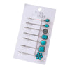 Wholesale Women's Zinc Alloy Electroplated Water Drops Flower Shaped Hair Clip Turquoise Hair Accessories