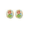 Wholesale Women's Zinc Alloy Fashion French Enamel Animal Geometric Pattern Diamond Set Butterfly Earrings