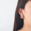Wholesale Women's Zinc Alloy Fashion French Enamel Animal Geometric Pattern Diamond Set Butterfly Earrings