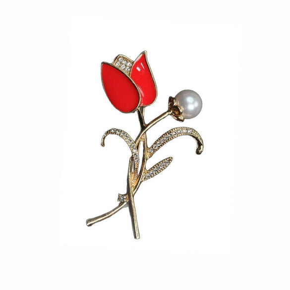 Wholesale Women's Zinc Alloy Flower Shaped Electroplated Brooch Accessories