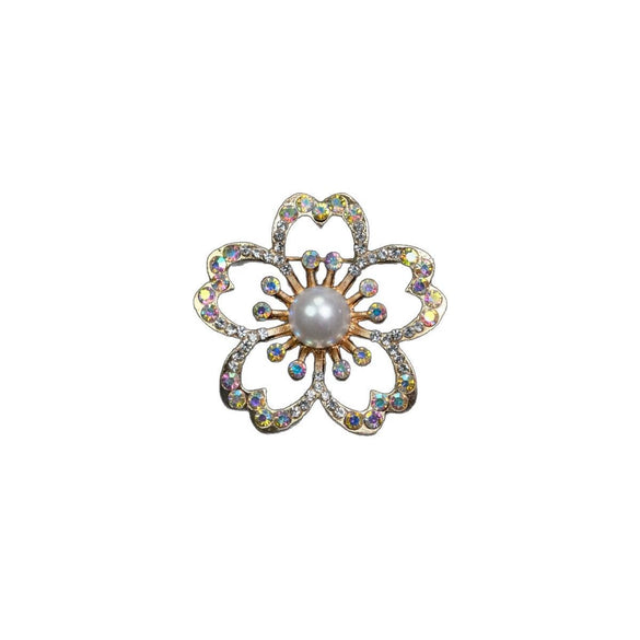 Wholesale Women's Zinc Alloy Flower Shaped Electroplated Brooch Accessories