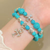 Wholesale Women's Zinc Alloy Geometric Beaded Cross Bracelet With Electroplating Jewelry