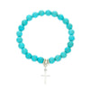 Wholesale Women's Zinc Alloy Geometric Beaded Cross Bracelet With Electroplating Jewelry