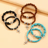 Wholesale Women's Zinc Alloy Geometric Beaded Cross Bracelet With Electroplating Jewelry