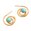 Wholesale Women's Zinc Alloy Geometric Electroplated Cring Earrings With Natural Stone Pearls