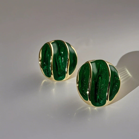 Wholesale Women's Zinc Alloy Geometric Irregular Round Glaze Electroplating Earrings