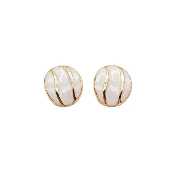 Wholesale Women's Zinc Alloy Geometric Irregular Round Glaze Electroplating Earrings