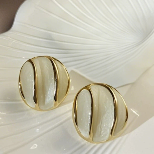 Wholesale Women's Zinc Alloy Geometric Irregular Round Glaze Electroplating Earrings