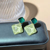 Wholesale Women's Zinc Alloy Geometric Little Fresh Rhombus Electroplated Earrings