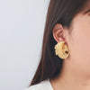 Wholesale Women's Zinc Alloy Geometric Screwshaped Wings Hollowout Electroplated Earrings