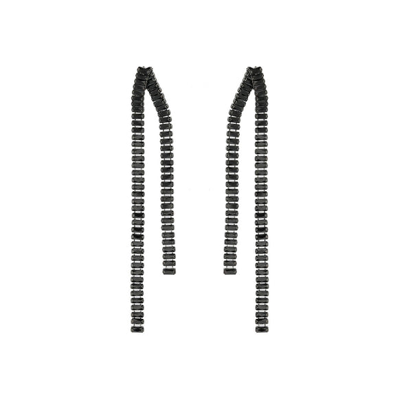 Wholesale Women's Zinc Alloy Geometric Tassel Chain Earrings Set With Diamonds Light Luxury Style