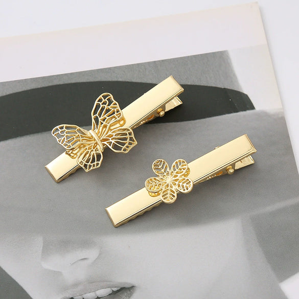 Wholesale Women's Zinc Alloy Handmade Butterfly Leaf Hairpin Hair Accessories Spring Clip