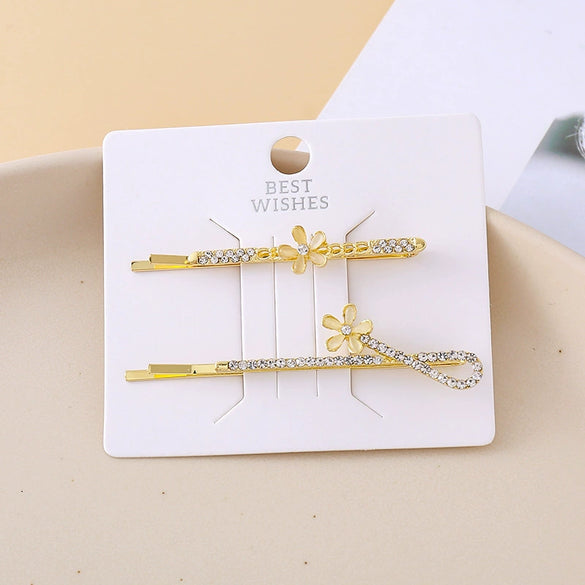 Wholesale Women's Zinc Alloy Handmade Daisy Pattern Word Clip Hairpin
