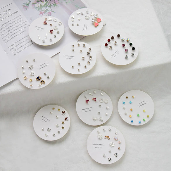 Wholesale Women's Zinc Alloy Heart Shaped Earrings Set With Electroplating Treatment Simple And Trendy Design
