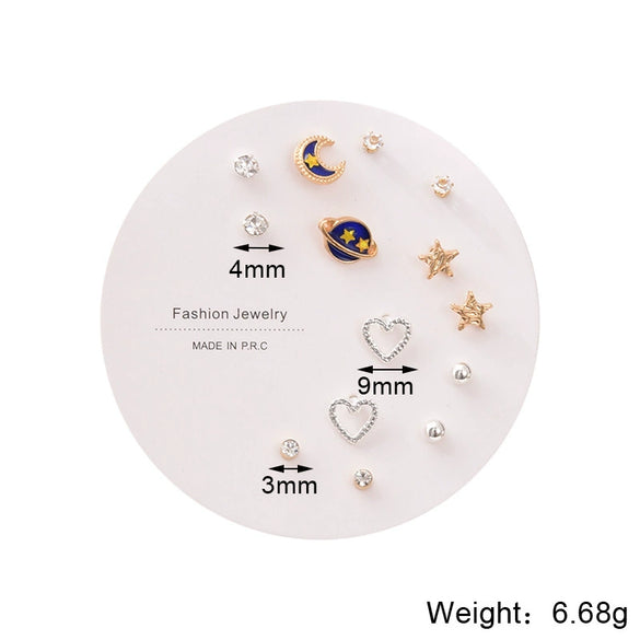 Wholesale Women's Zinc Alloy Heart Shaped Earrings Set With Electroplating Treatment Simple And Trendy Design