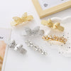 Wholesale Women's Zinc Alloy Hollow Metal Bow Spring Clip Hairpin With Electroplating And Baroque Style And Rhinestones