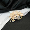 Wholesale Women's Zinc Alloy Leaf Shaped Simple Style Brooch With Electroplating