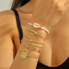 Wholesale Women's Zinc Alloy Multilayer Bracelet Retro Simple Style With Heart And Geometric Patterns Electroplated